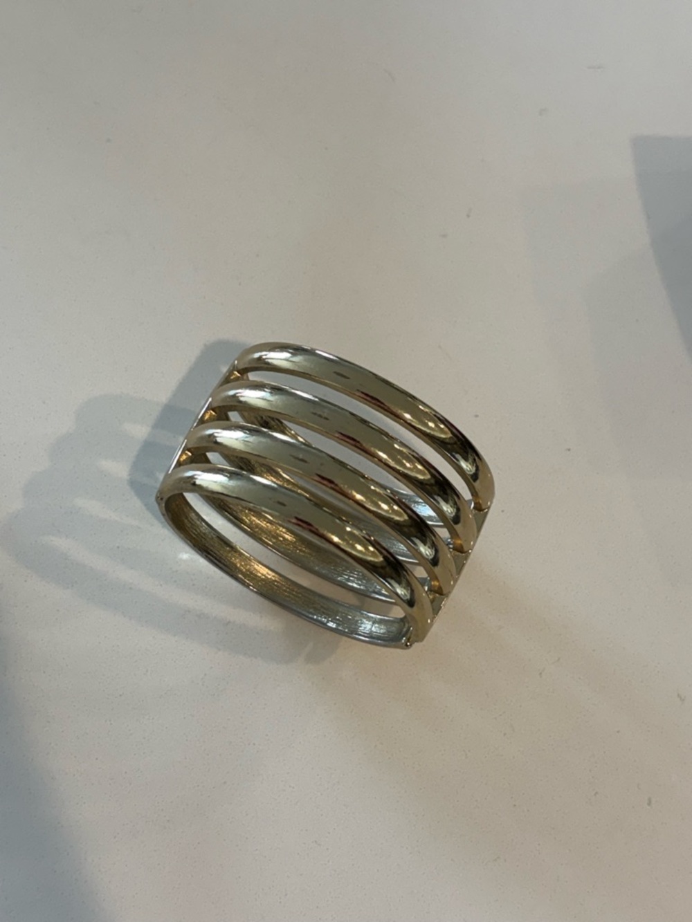 Modern Multi-Band Gold Cuff Bracelet